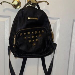 Steve Madden Black Backpack with Gold Studs